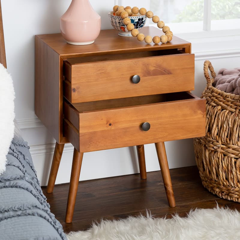 Middlebrook Mid-Century Modern Solid Wood 2-Drawer Nightstand