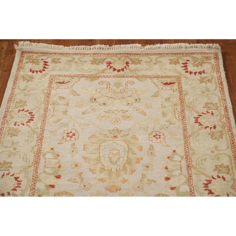 Hand Knotted Oriental 100% Wool Carpet Traditional Floral Greys & Charcoal Chobi-Peshawar Runner Rug - 20' 5'' X 2' 7''