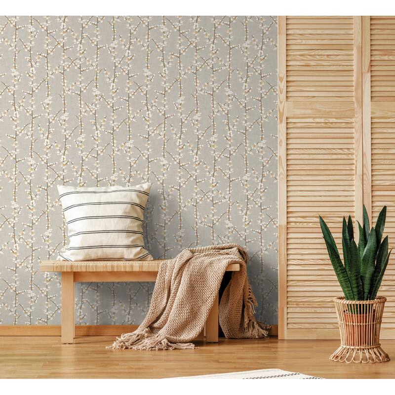 Galerie Wallcoverings Spring Blossom Sakura Floral Tree Stem Non-woven Matte Wallpaper Roll