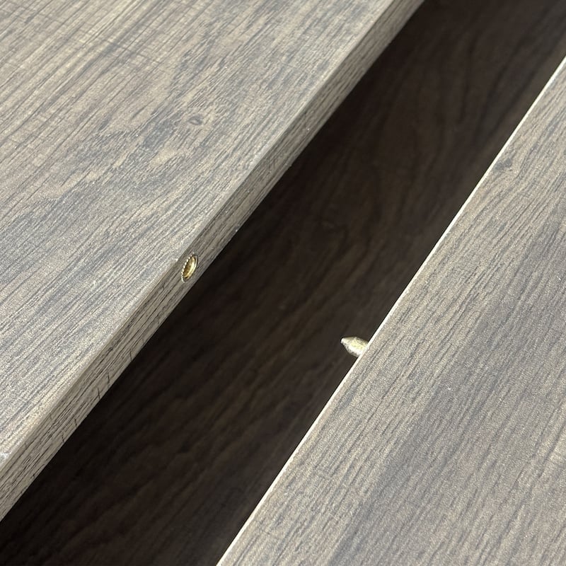 Extendable Cabinet Dining Table with Storage, Wood Kitchen Table with Striped Cabinet, Waterproof Coffee Table