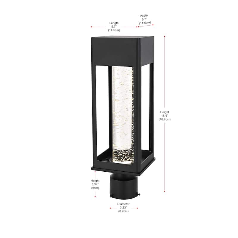 Julius 18 inch LED Outdoor Post light in Black - 18"
