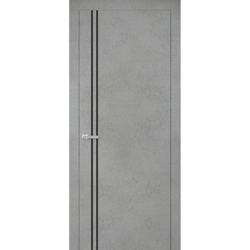 Solid French Door 28 x 80 Planum 0016 Concrete with| Bathroom - 28" x 84"