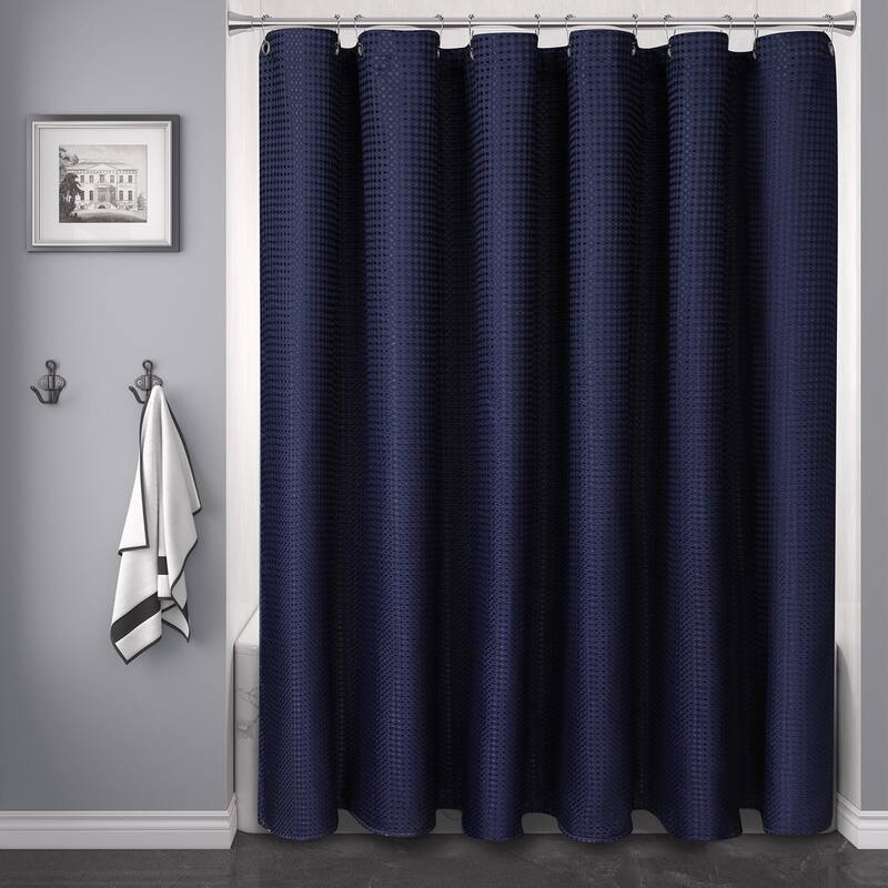 Blue Fabric Shower Curtain for Bathroom Cloth Curtains, 72x72 Inch