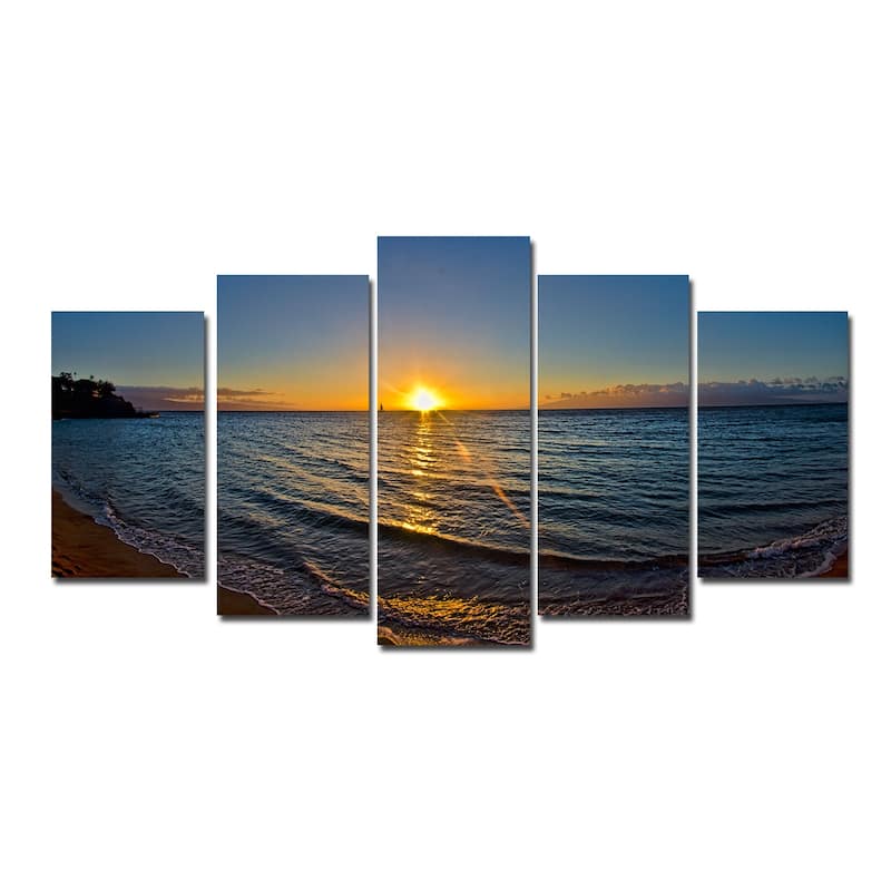 Ready2HangArt 'Sun Rise' 5-Piece Wrapped Canvas Wall Art Set