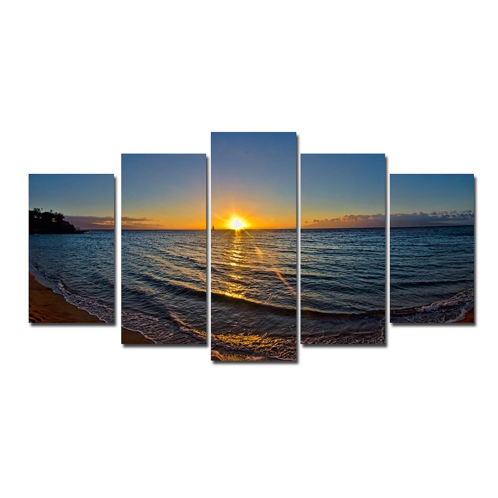 Ready2HangArt 'Sun Rise' 5-Piece Wrapped Canvas Wall Art Set