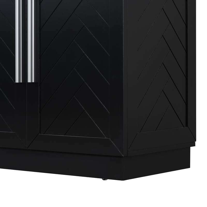 Rectangular Sideboard with 4 doors and metal handles