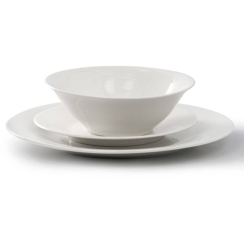 12 Piece Round Fine Ceramic Dinnerware Set