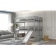 preview thumbnail 15 of 41, Versatility Full-Over-Full-Over-Full Triple Bunk Kids Bed with Built-in Ladder,Guardrails and Slide