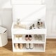 preview thumbnail 30 of 32, 24" Rustic Entryway Shoe Storage Bench Open Shelf (6 Pairs) Shoe Storage Cabinet