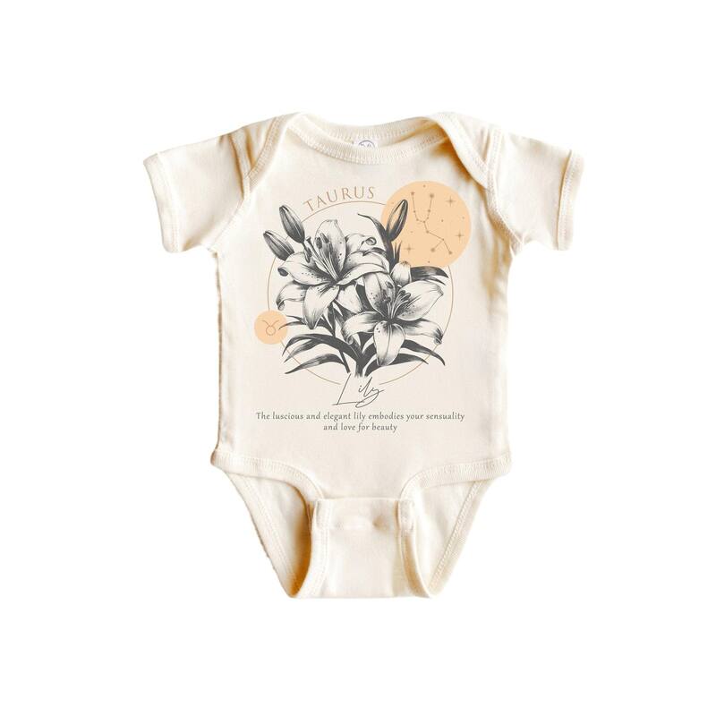 Taurus Floral Celestial - Baby Boy Girl Clothes Infant Bodysuit Funny Cute Newborn - Blue - 0-3M