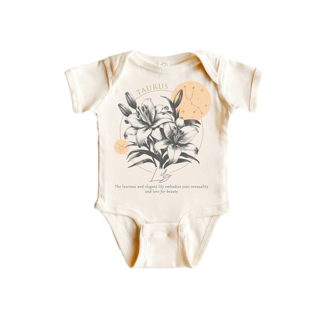 Taurus Floral Celestial - Baby Boy Girl Clothes Infant Bodysuit Funny Cute Newborn