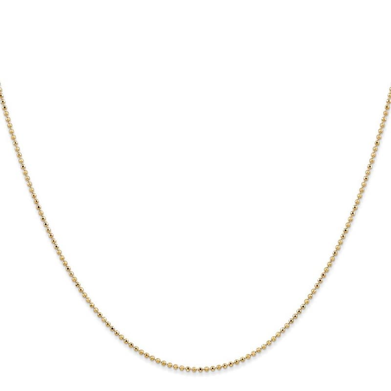 Curata 14k Yellow Gold 1.2mm Diamond-Cut Baby Ball Bead Chain Necklace Options: 16 18 20 24