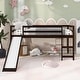 preview thumbnail 13 of 14, Twin Size Wooden Loft Bed with Slide and Ladder