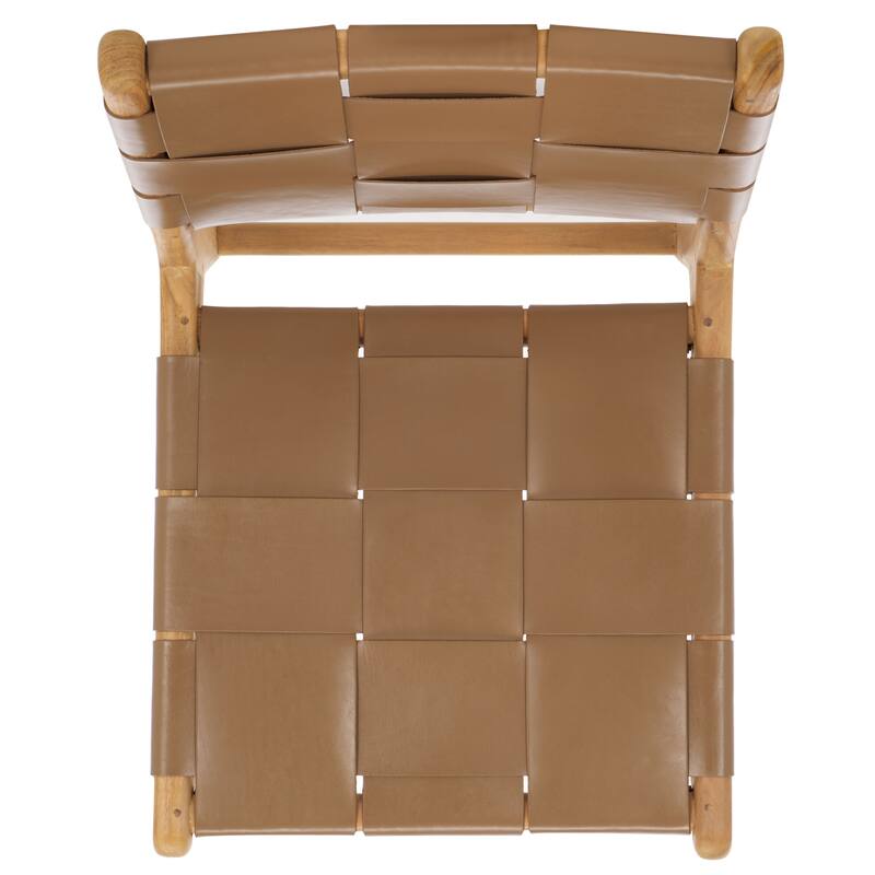 SAFAVIEH Couture Cassaphina Woven Leather Dining Chair - 18"W x 23"D x 34"H