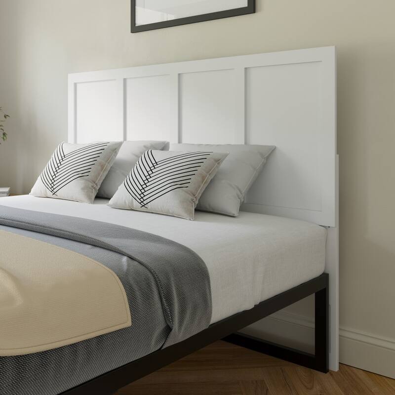 Contemporary Paneled Wooden Headboard Only