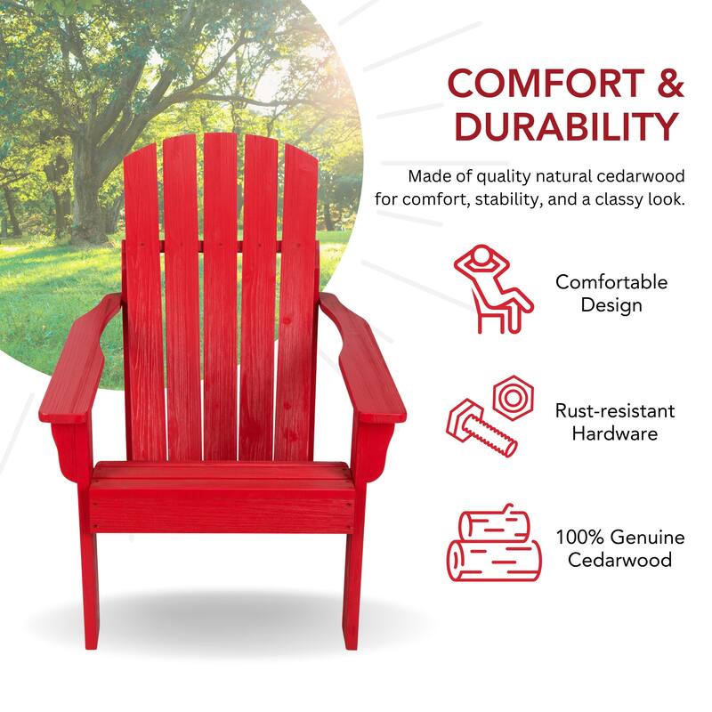 Laguna Outdoor Weather Resistant Wood Patio Adirondack Wood Chair