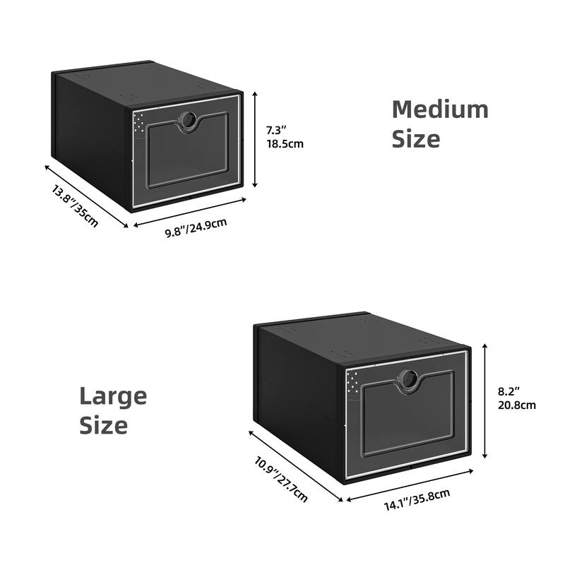 Moasis Stackable Shoe Storage Organizers, Large Size Plastic Shoe Box, Set of 24 - 24Pcs