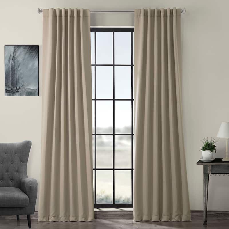 Exclusive Fabrics Room Darkening 96-inch Curtain Panel Pair (2 Panels) - 50 X 96 - Classic Taupe