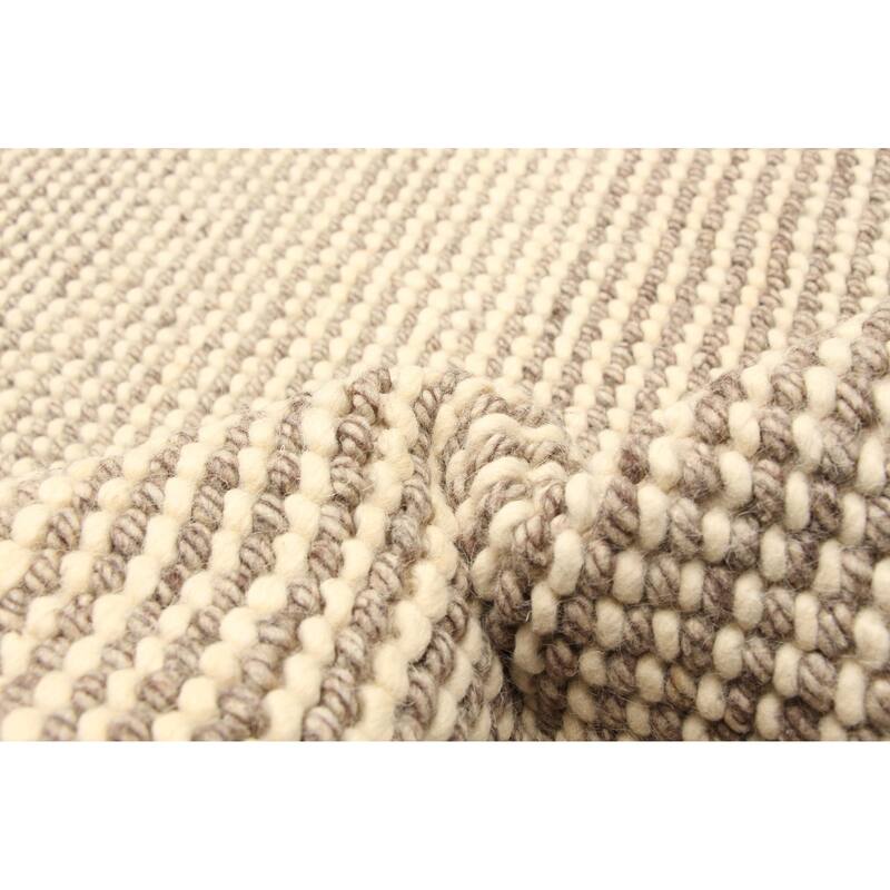 ECARPETGALLERY Braid weave Sienna Brown Wool Rug - 5'2 x 7'7