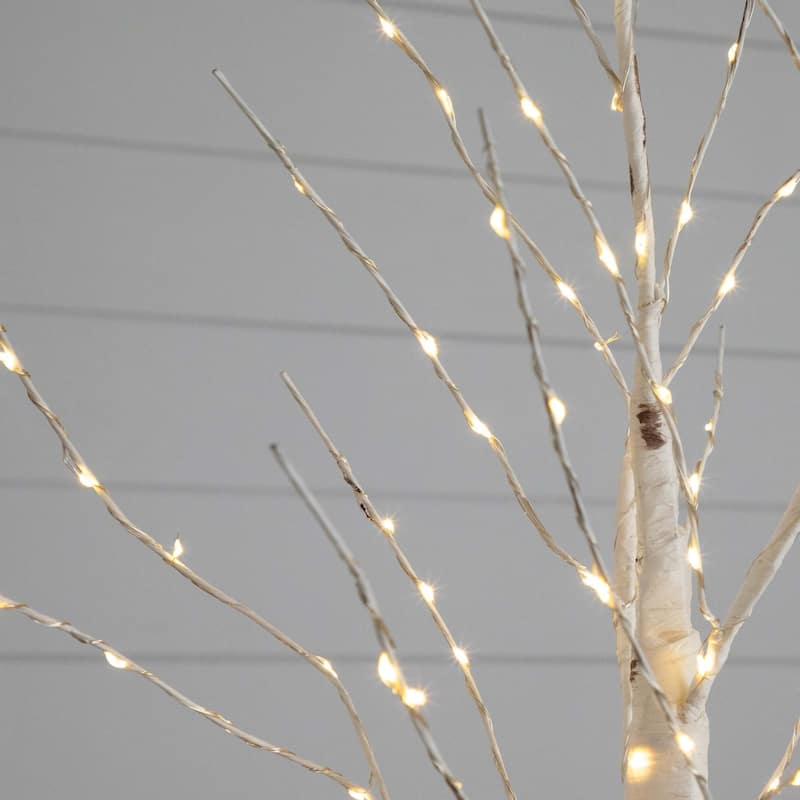 Pre-Lit Artificial Birch Christmas Tree - 3' - Warm White LED Lights