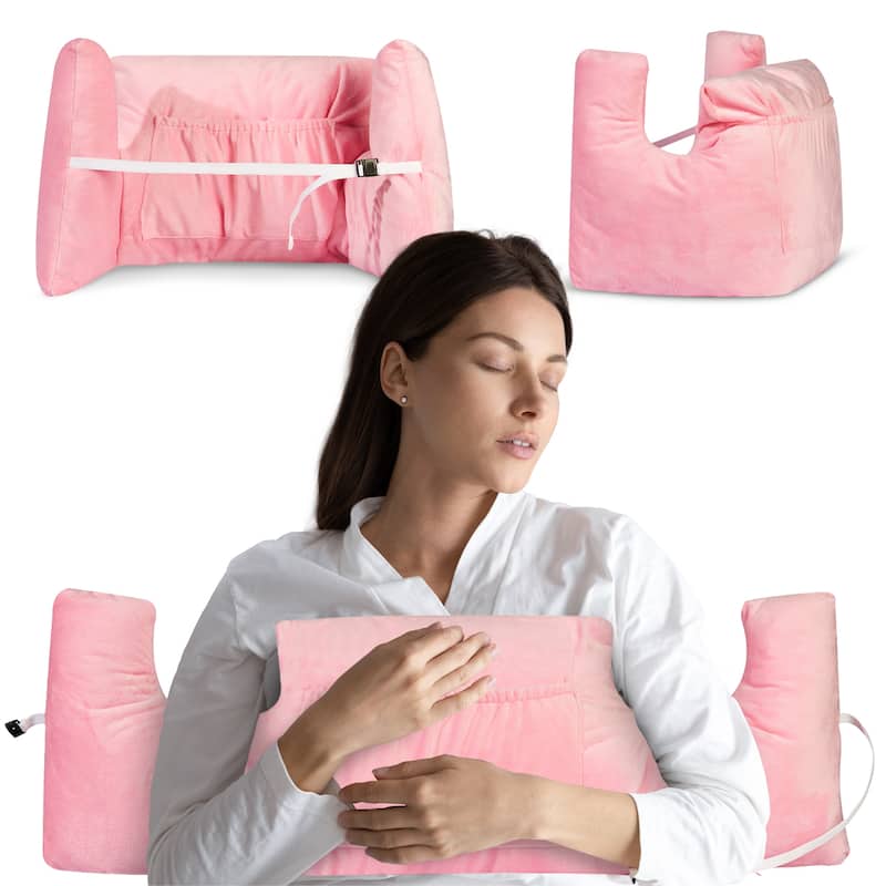 Cheer Collection Post Mastectomy Pillow with Front and Back Pockets - Pink