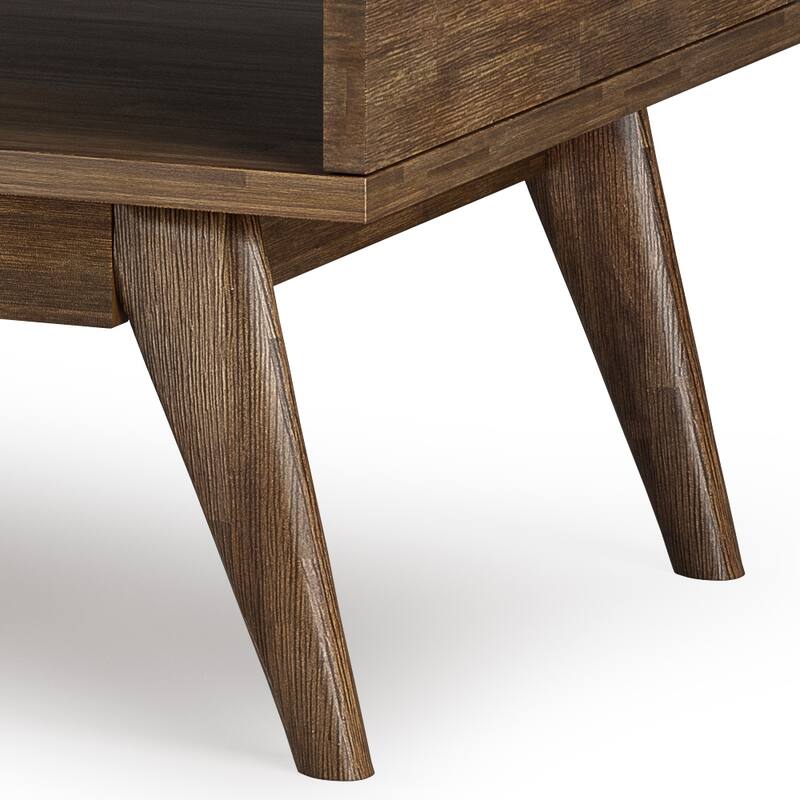 WYNDENHALL Wright SOLID ACACIA WOOD 48" Wide Rectangle Mid Century Lift Top Coffee Table in Rustic Natural Aged Brown