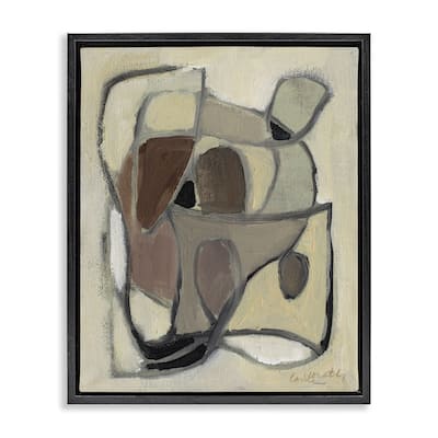 Stupell Rustic Curved Shapes Abstract Framed Floater Canvas Wall Art Design By Lanie Loreth