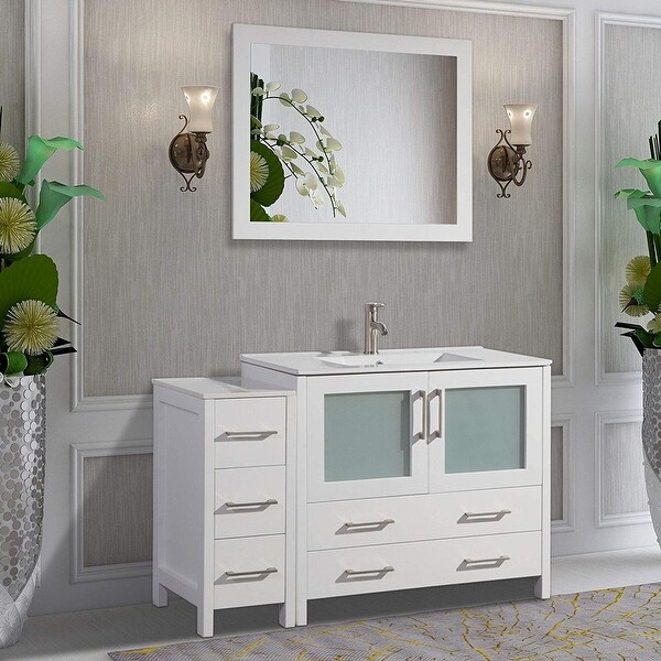 Vanity Art 48-Inch Single Sink Bathroom Vanity Set 5 Dove-Tailed ...
