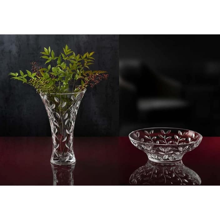 Majestic Gifts Inc Glass Vase-Cut Crystal Design-11.75" Height - 11.75" Height x 7.5" Diameter