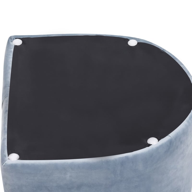 Adeco Modern Round Velvet Ottoman Foot Rest Stool Upholstered Footstool