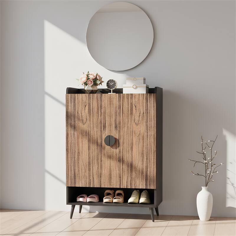 Versatile 7-Tier Organizer for Entryway or Kitchen - Rustic Brown