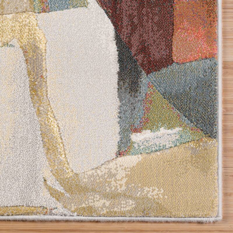 Gertmenian Blayne Polypropylene Modern Designer Geometric Floral Area Rug Collection