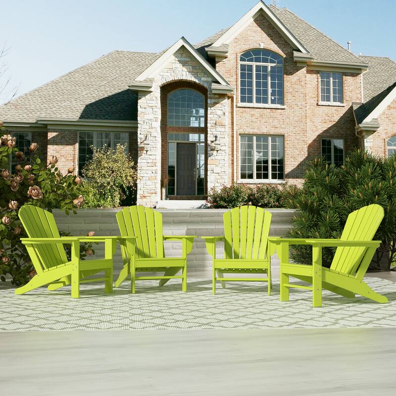 POLYTRENDS Altura Outdoor Eco-Friendly All Weather Poly Adirondack Chair (Set of 4) - Lime