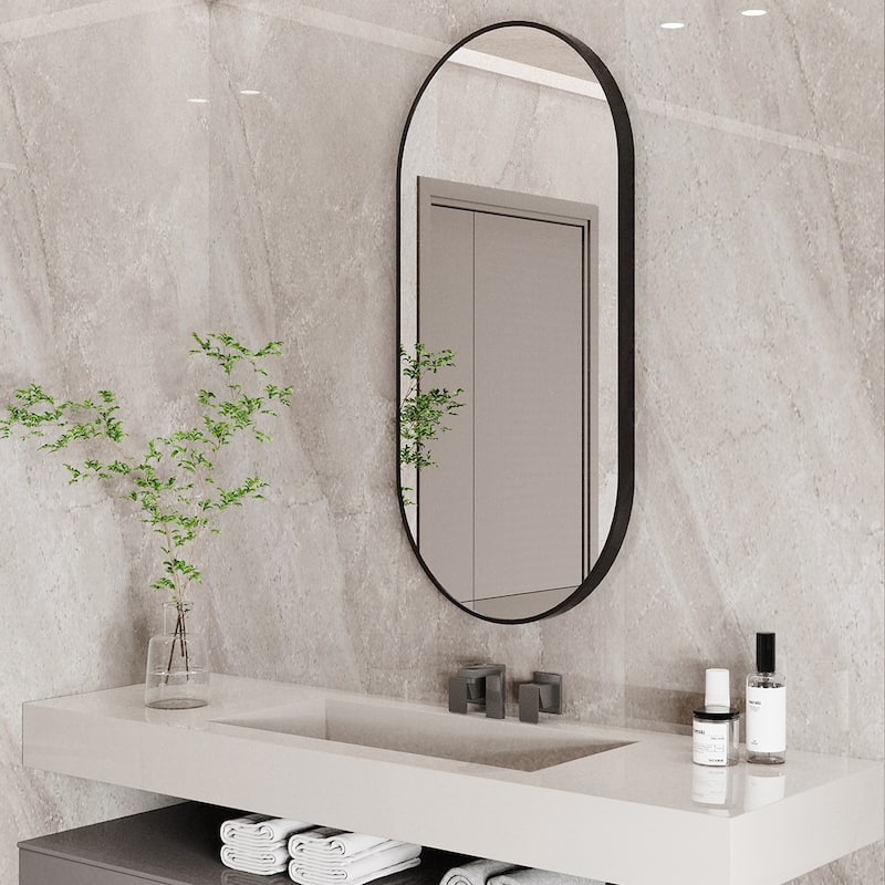 Black Aluminum Frame Art Wall Mirror
