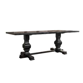 Rectangular Wooden Dining Table in Vintage Black Finish - Vintage Black
