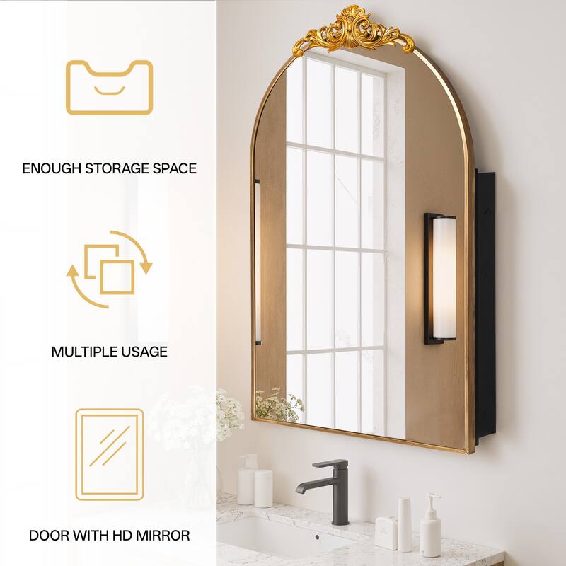 Dovelina Wall Medicine Cabinet Multifunctional Wall-Mounted Mirrored Cabinet with Magnetic Doors - 36*24