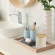 preview thumbnail 28 of 63, Sleek Cotton Pad Holder - Polyresin Bathroom Storage Container with Bamboo Lid - 4 L x 4 W x 4.6H