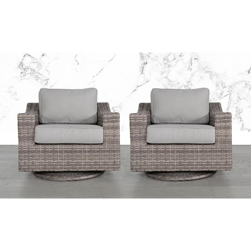 Swivel Rocker Grey 7 Piece Sectional Seating Group With Cushion