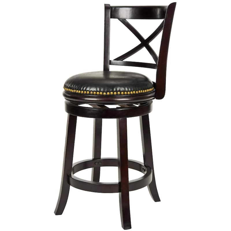 SAFAVIEH Marybeth x-Back Cappuccino Finish 24-inch Counter Stool - 19Wx19Dx38H