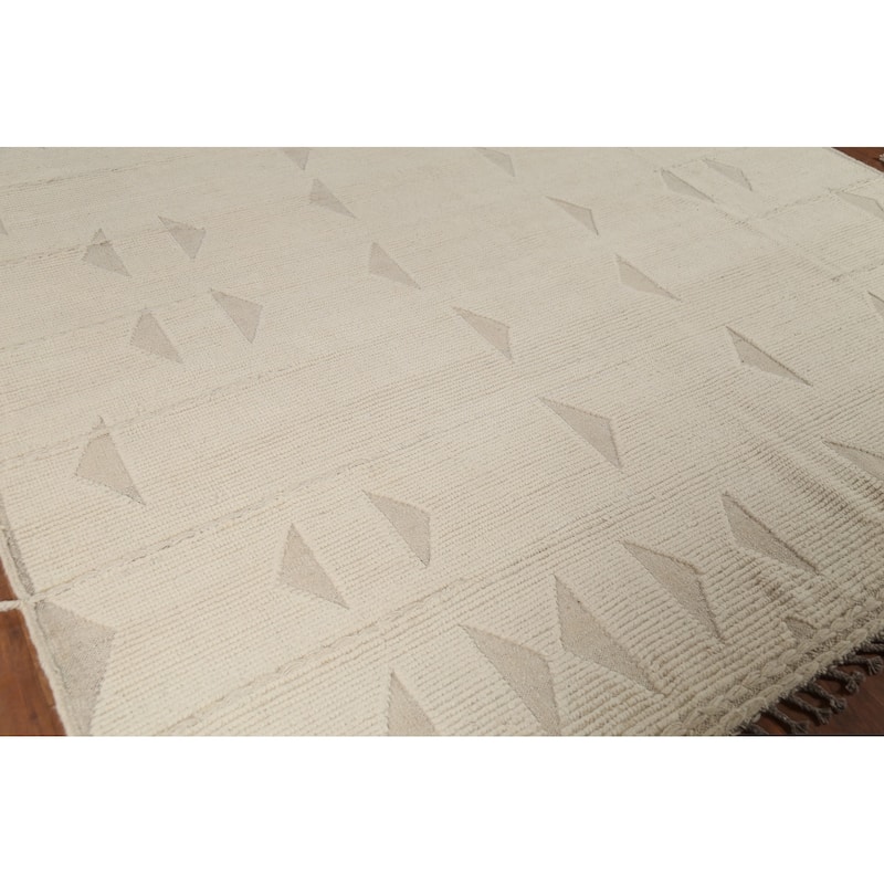 Moroccan Oriental Area Rug Hand-Knotted Wool Carpet - 8'8"x 10'5"