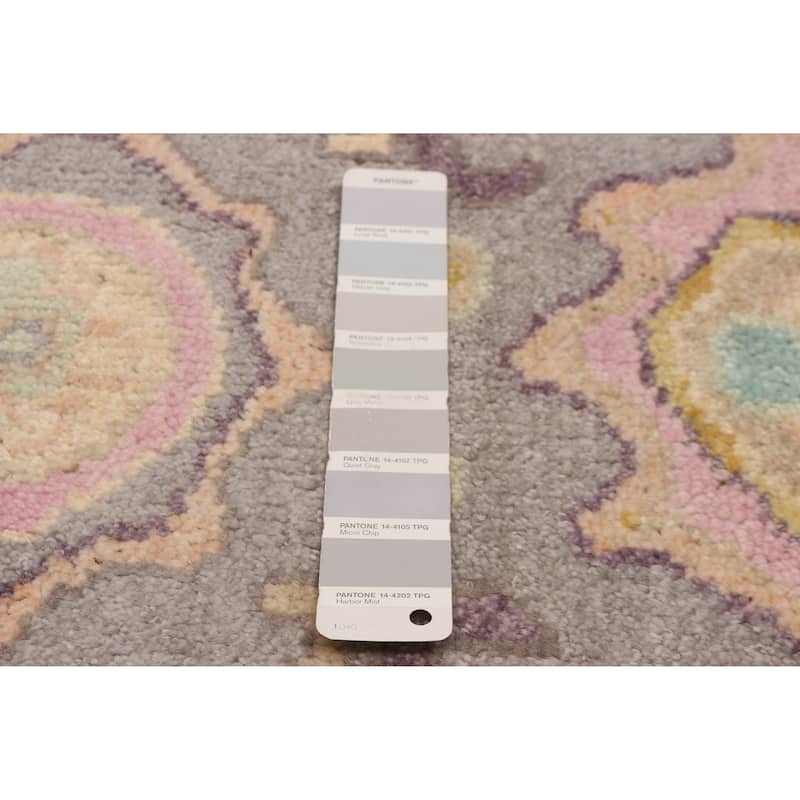 ECARPETGALLERY Hand-knotted Modern Oushak Grey Wool Rug - 2'6 x 5'10