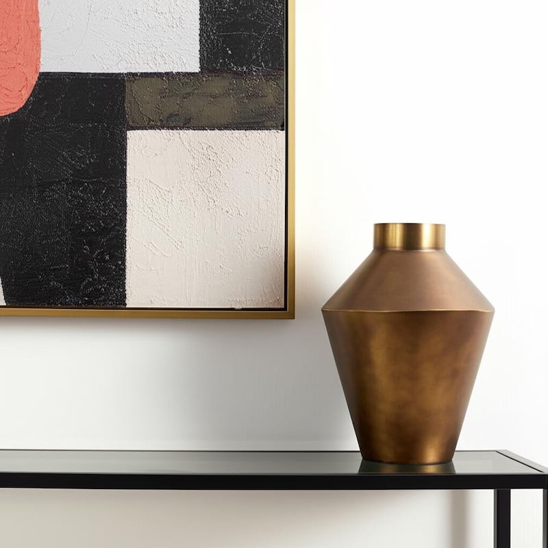 13" Antiqued Bronze Metal Table Vase - 9.50 - Antiqued Bronze - 9.50