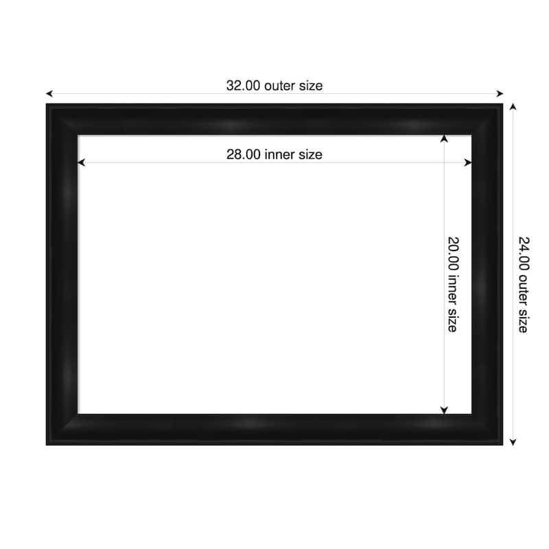 Amanti Art Grand Black Narrow Framed Dry Erase Magnetic Board - 32 x 24 in
