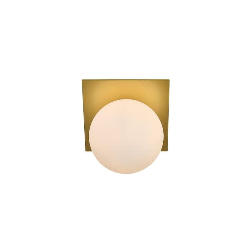 Jinzo 1 Light Black and Frosted White Bath Sconce
