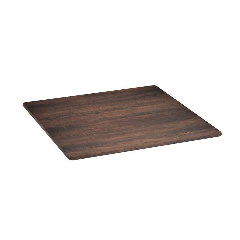 Commercial HPL Wrapped Seamless Scratch and Stain Resistant Tabletop - 36"W x 36"D x 1.5"H - Dark Brown