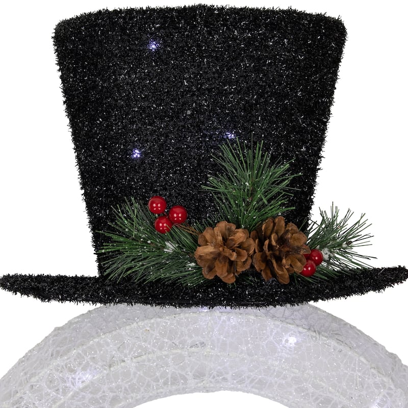 48" LED Lighted Wreath Snowman Outdoor Christmas Decoration