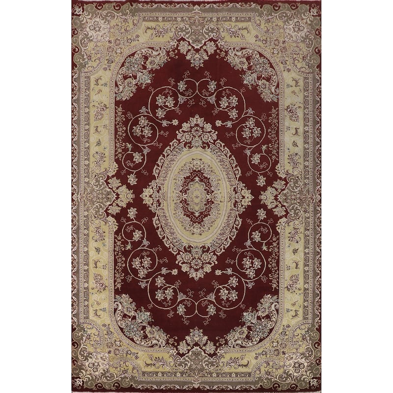 Victorian Style Kashan Turkish Area Rug Bedroom Machine Made Carpet - 6'9" x 9'9"