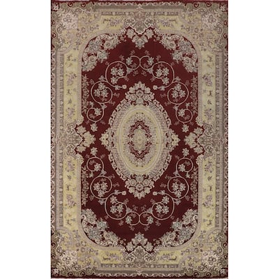 Victorian Style Kashan Turkish Area Rug Bedroom Machine Made Carpet - 6'9" x 9'9"