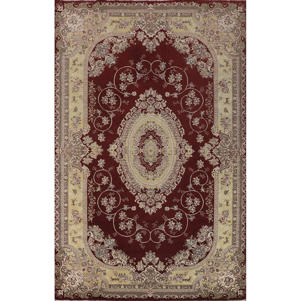 Victorian Style Kashan Turkish Area Rug Bedroom Machine Made Carpet - 6'9" x 9'9"