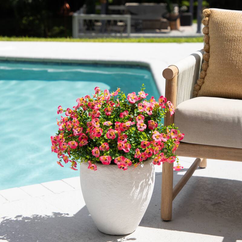 13-in UV Resistant Artificial Pansy Bush (Indoor/Outdoor) - Set of 12